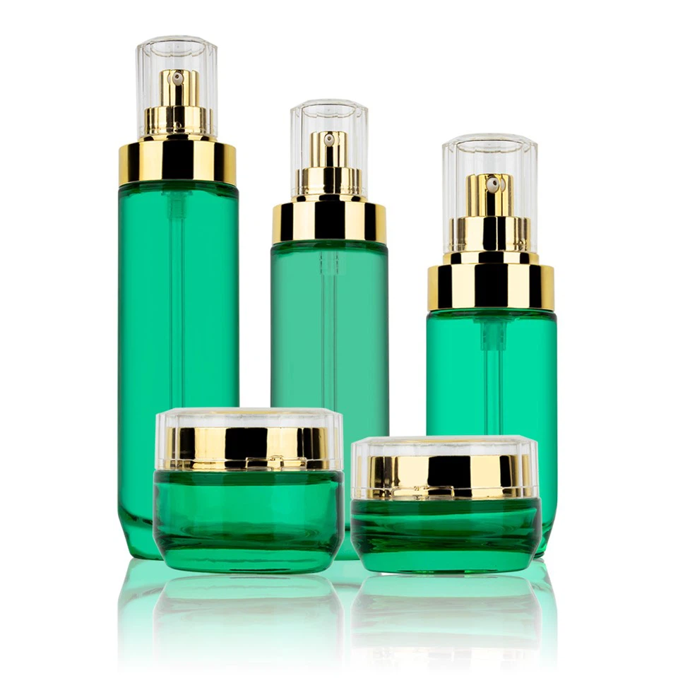 Frosted Green Glass Bottles